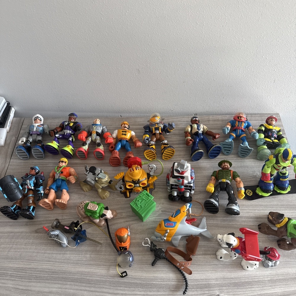 Fisher Price Rescue Hero's Figures Animals Accessories Huge Vintage Lot